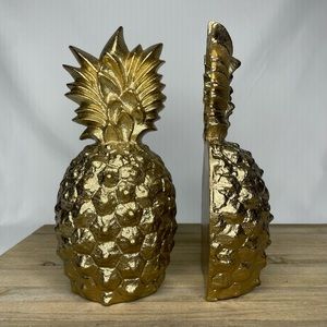 Brass Pineapple Bookends 9.75” Tall